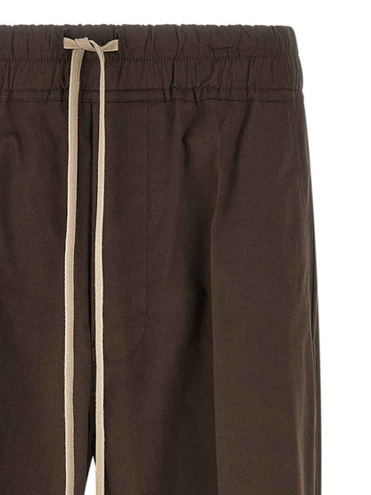 Brown Cotton Casual Pants