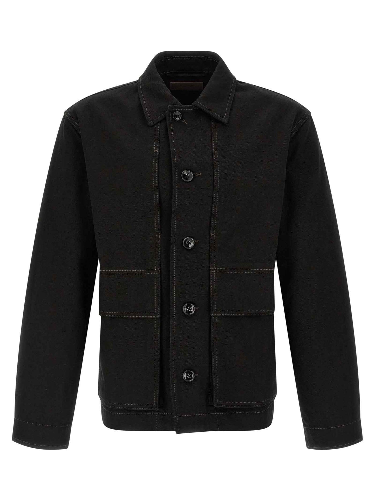 Black Cotton Denim Jacket