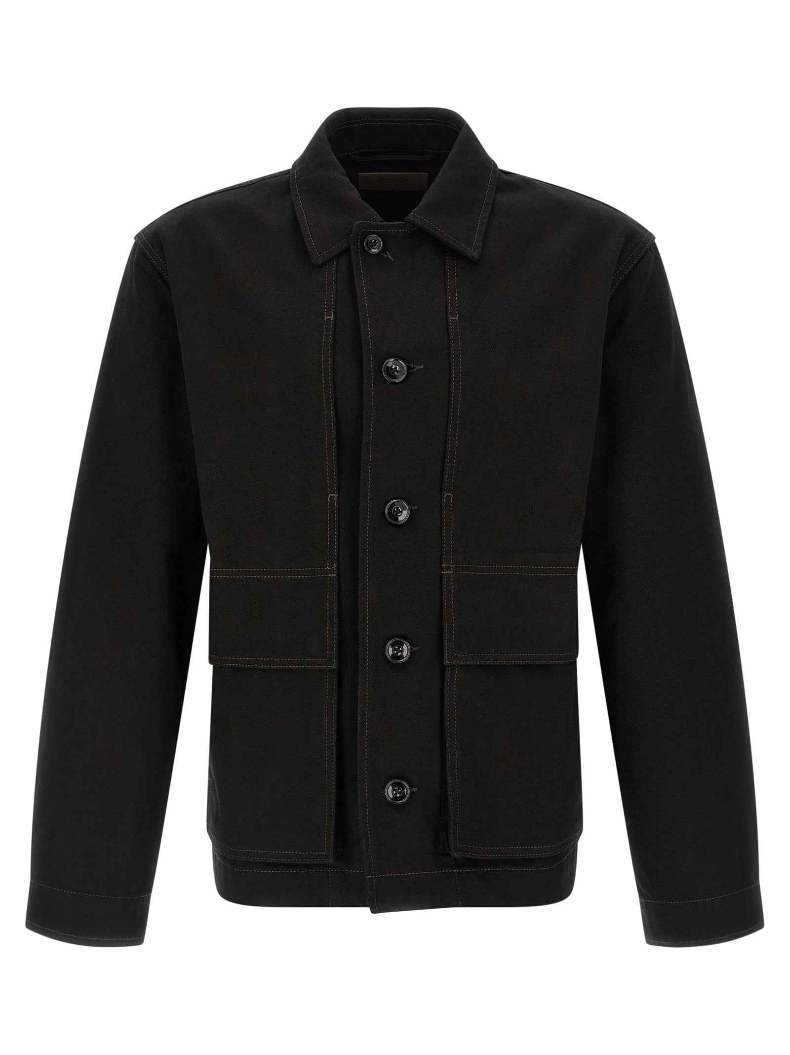 Black Cotton Denim Jacket