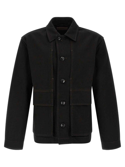 Black Cotton Denim Jacket