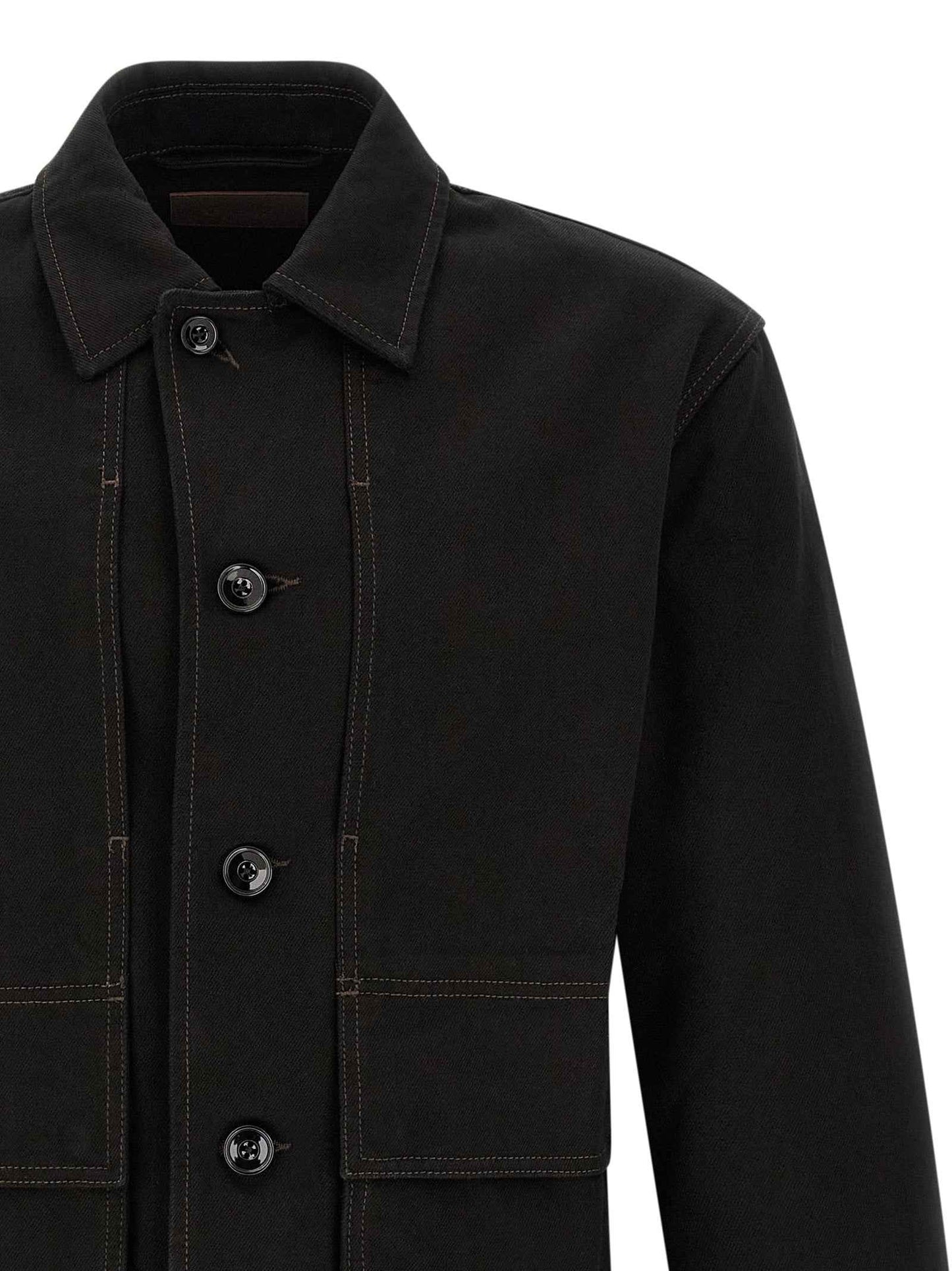 Black Cotton Denim Jacket