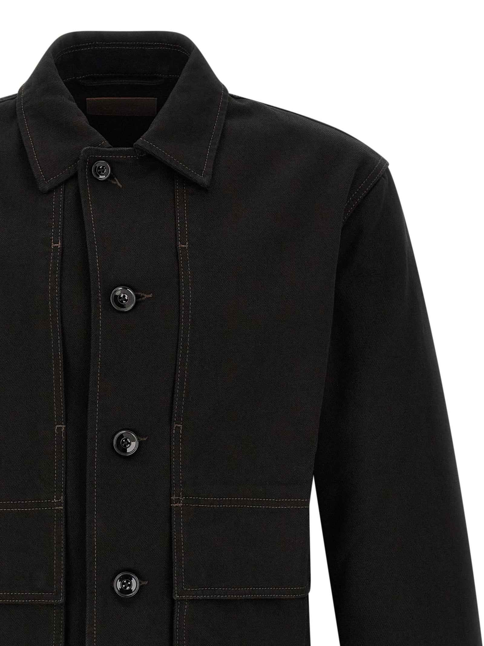 Black Cotton Denim Jacket