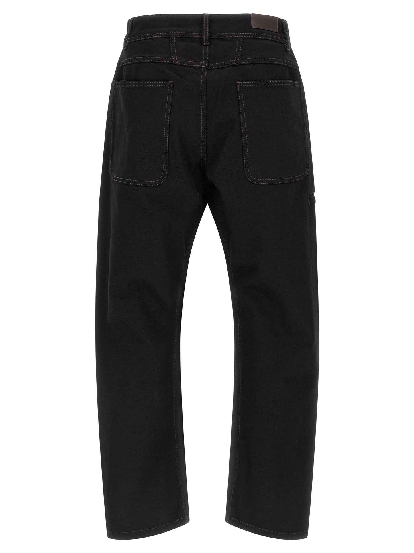 Black Cotton Relaxed Fit Jeans