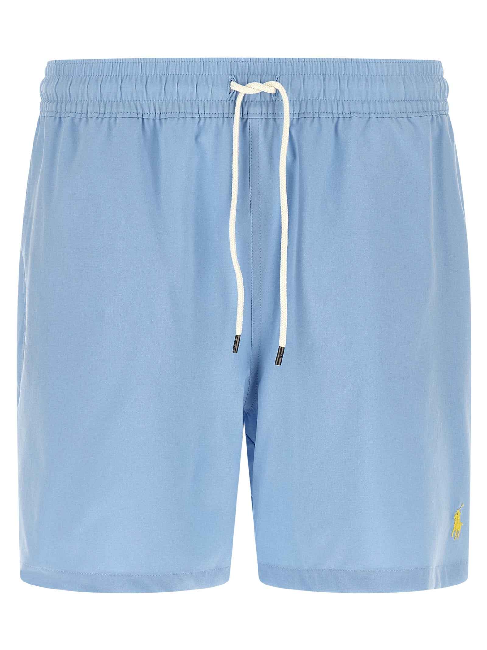 Blue Polyester Swim Shorts