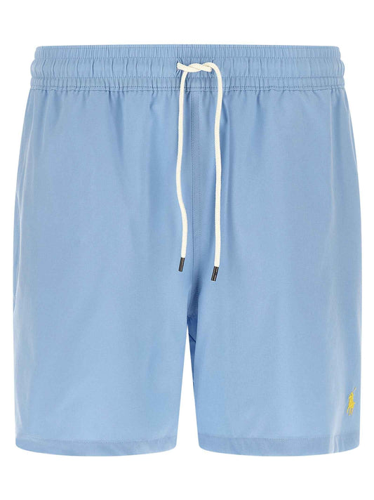 Blue Polyester Swim Shorts