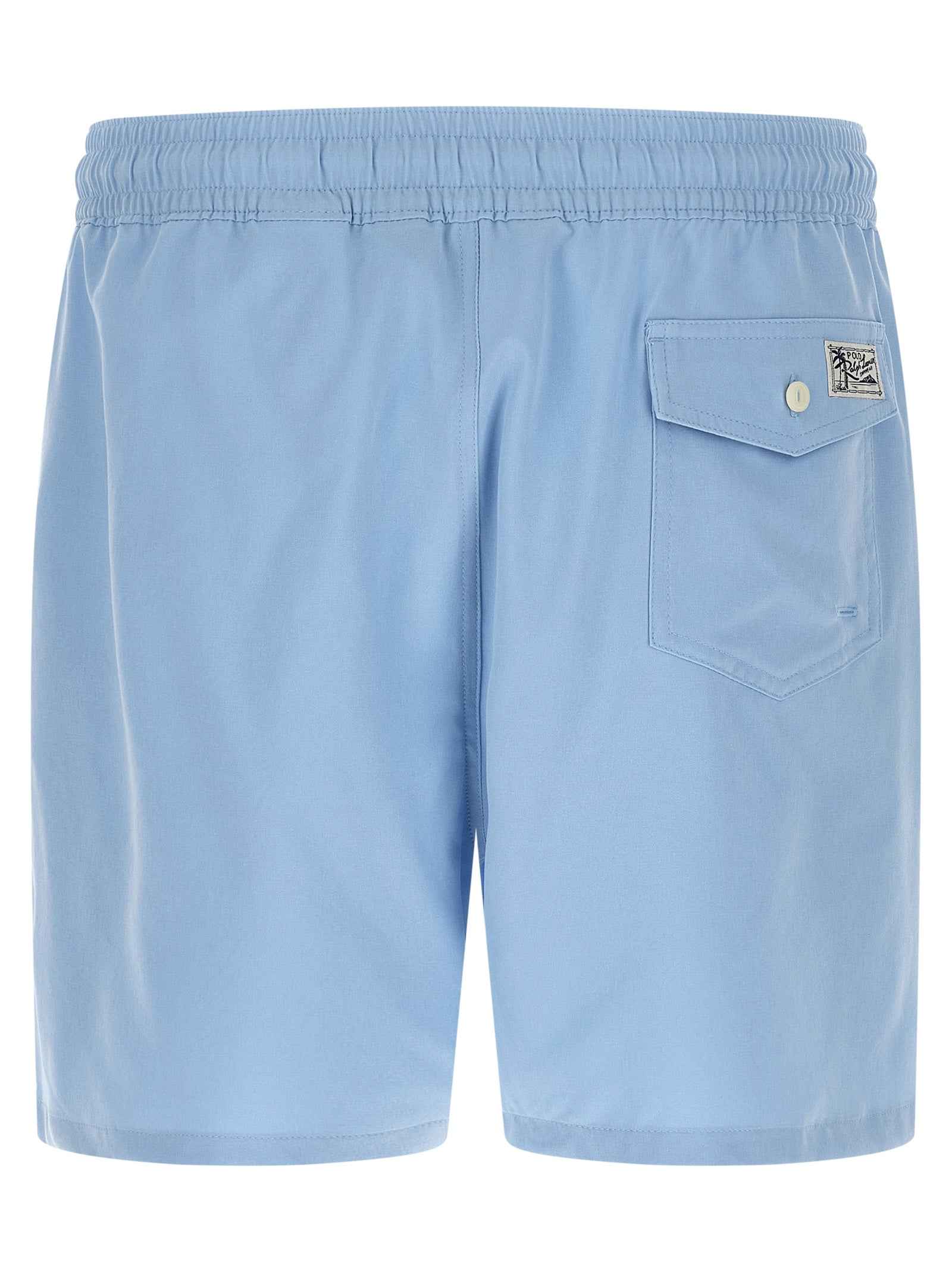 Blue Polyester Swim Shorts