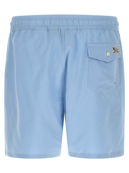 Blue Polyester Swim Shorts