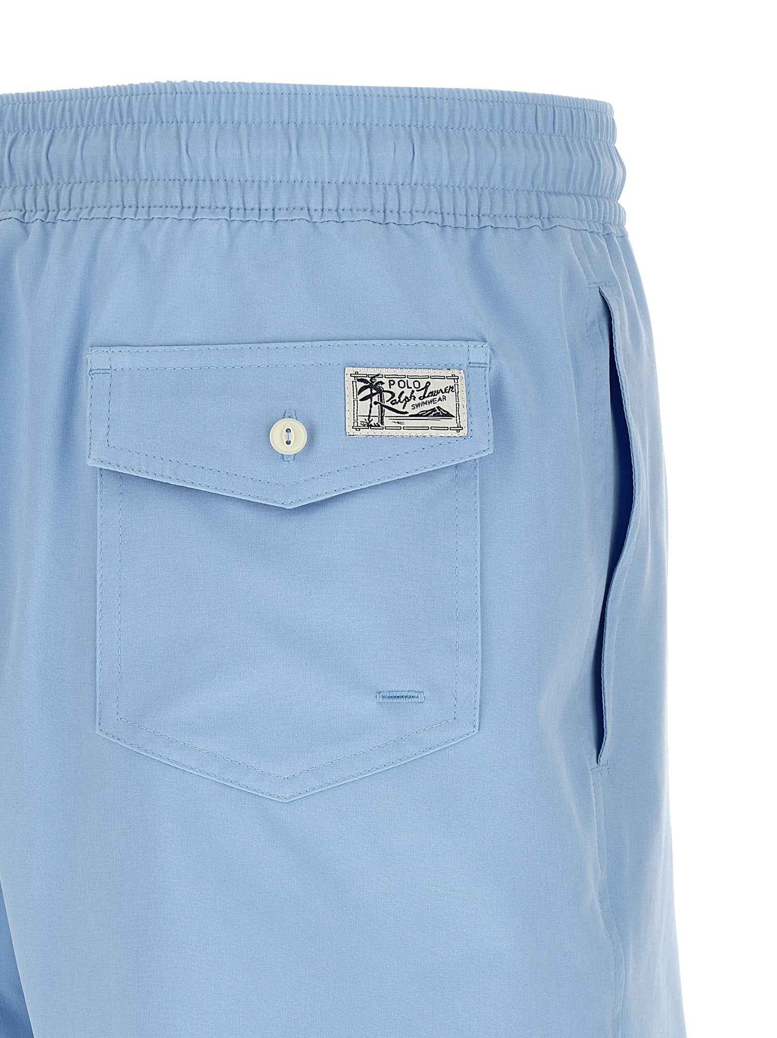 Blue Polyester Swim Shorts