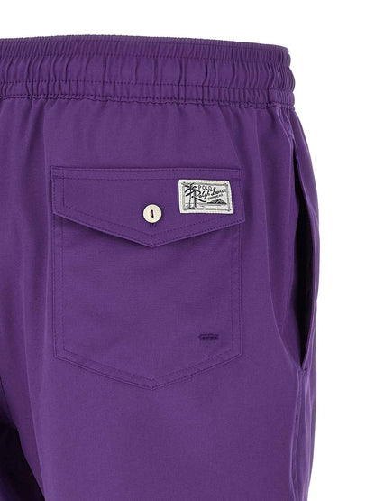 Purple Polyester Shorts