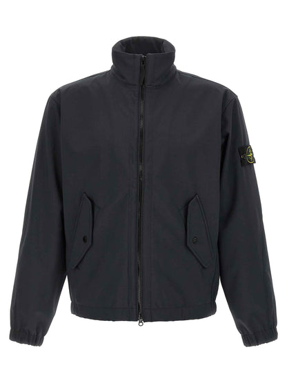 Blue Polyester Shell Jacket