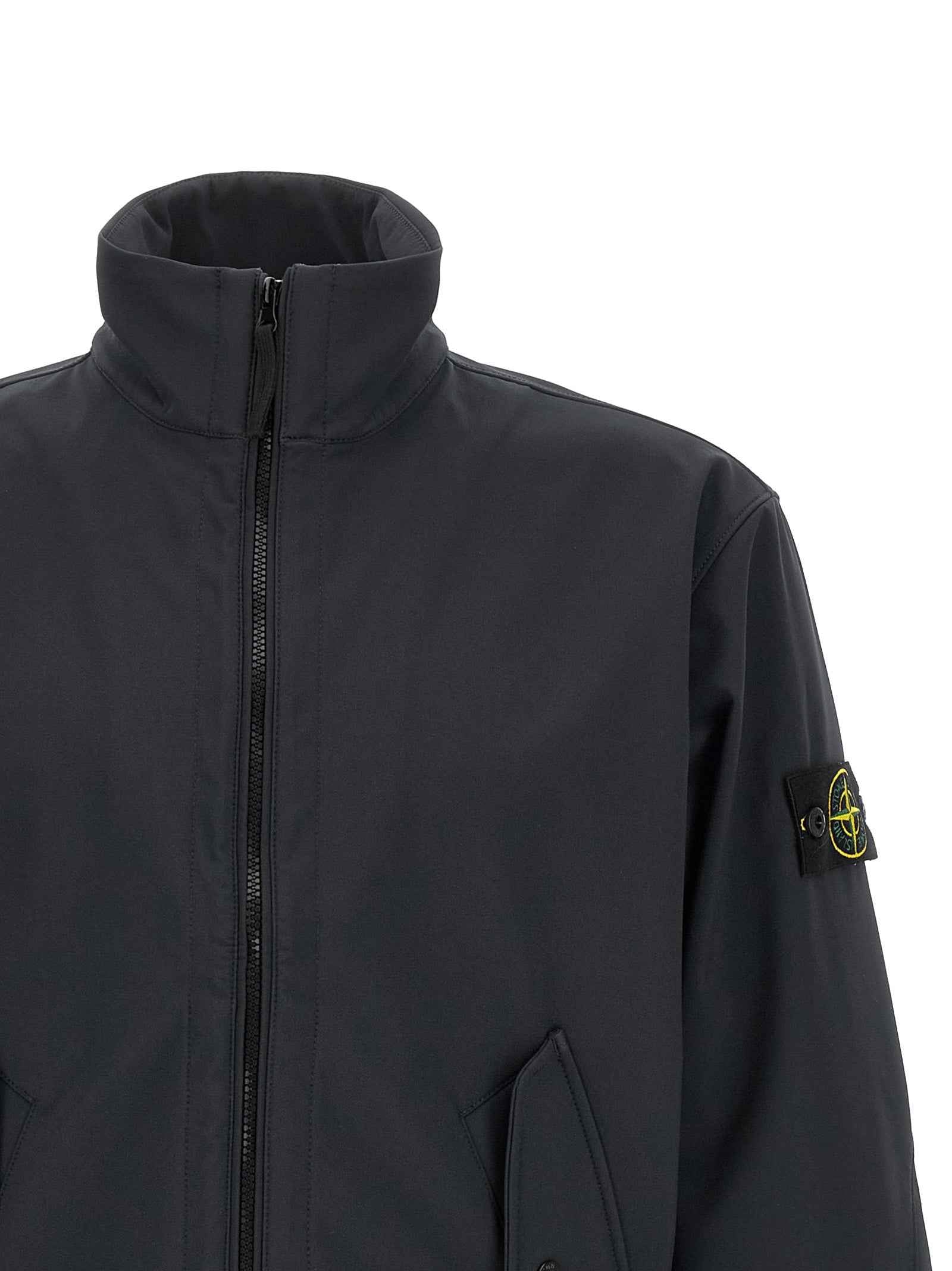 Blue Polyester Shell Jacket