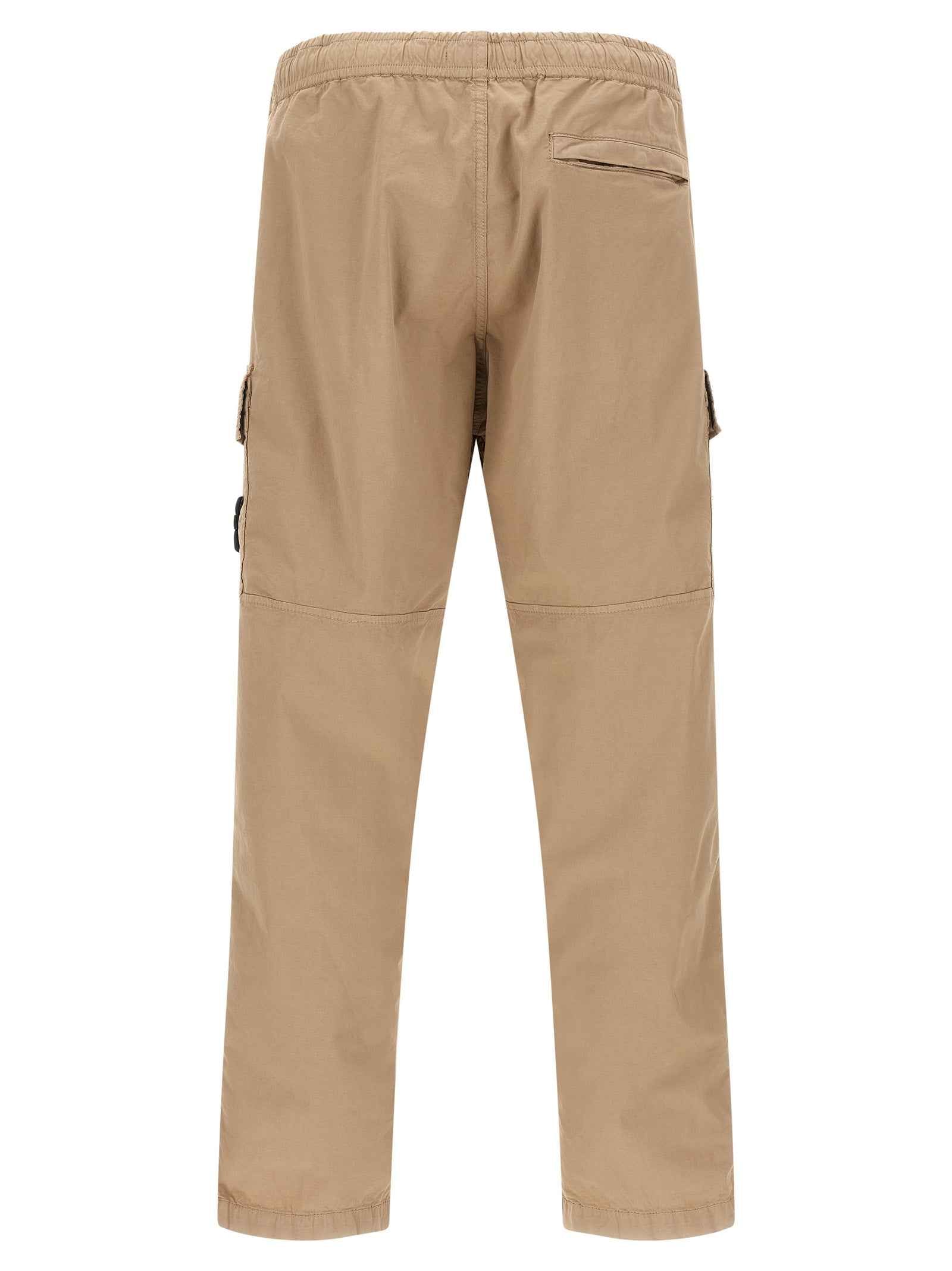Beige Cotton Cargo Pants