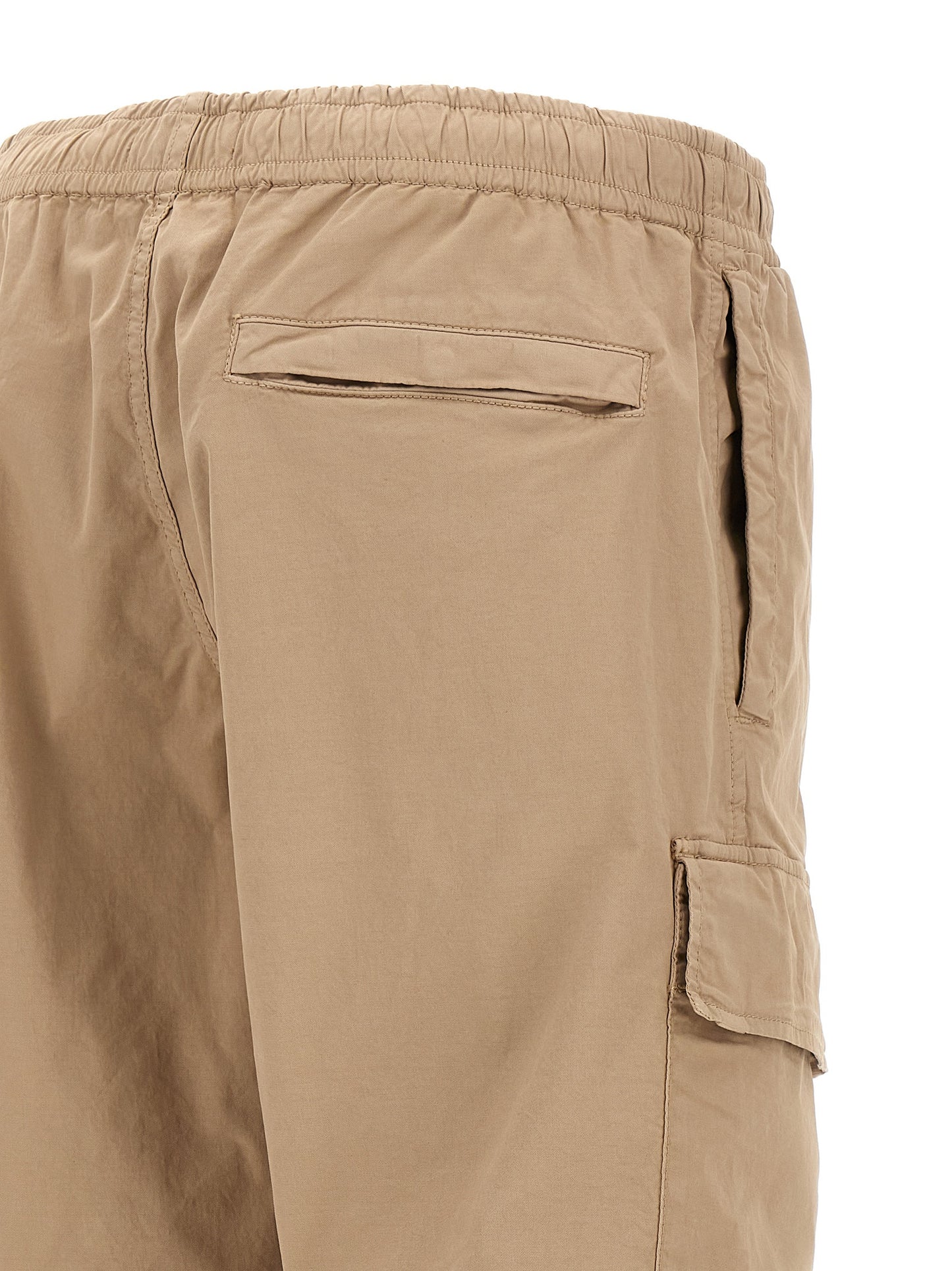 Beige Cotton Cargo Pants