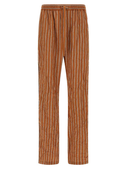 Brown Viscose Casual Pants