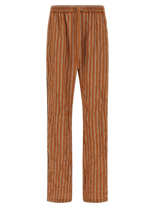 Brown Viscose Casual Pants