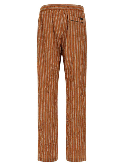 Brown Viscose Casual Pants