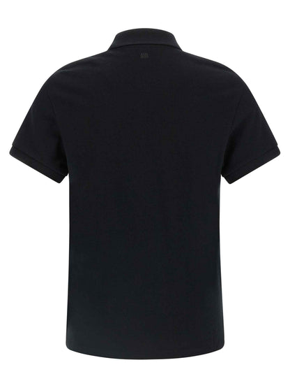 Black Cotton Polo Shirt
