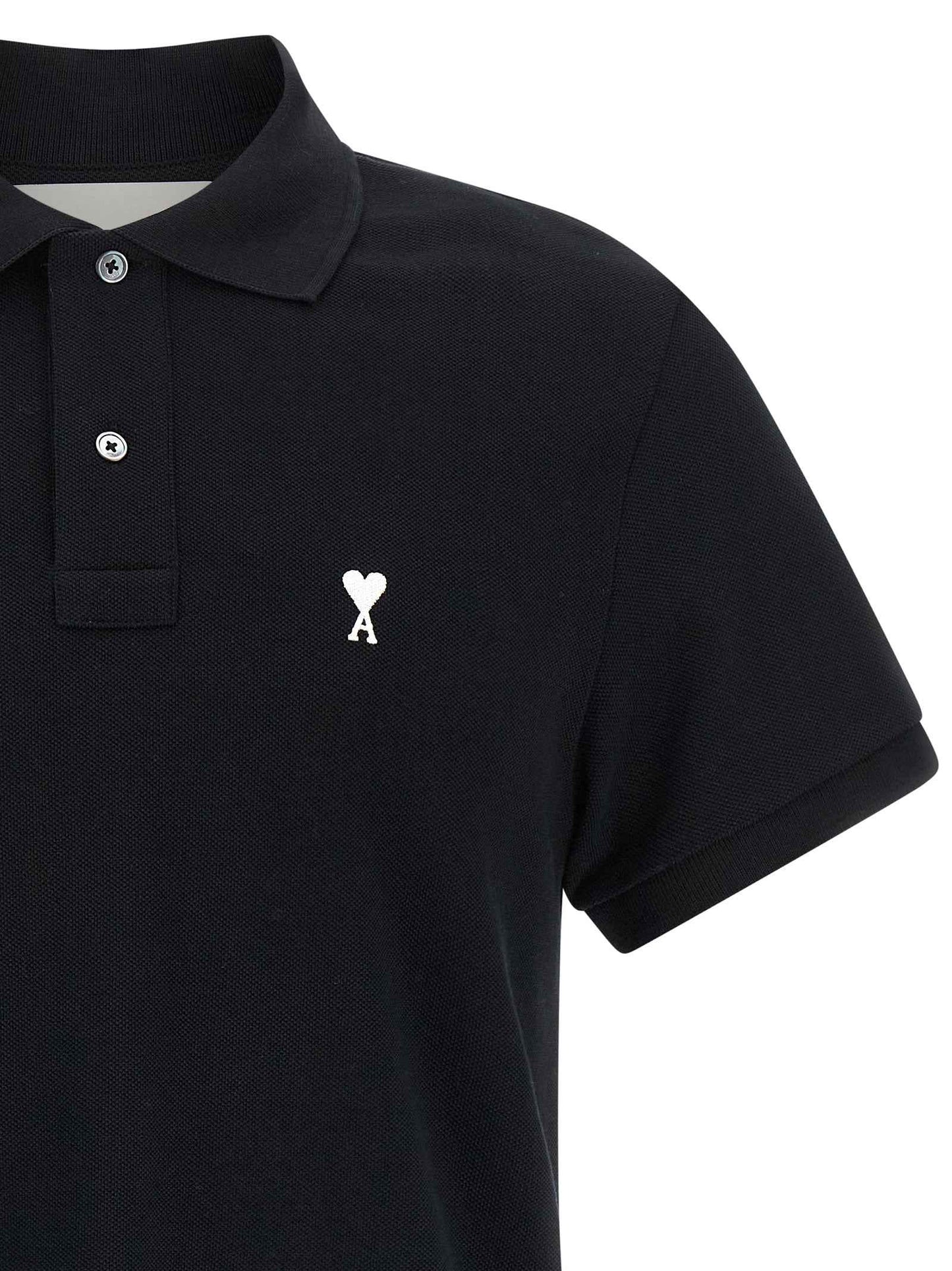 Black Cotton Polo Shirt