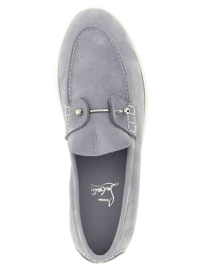 Gray Calfskin Slip-On Loafers