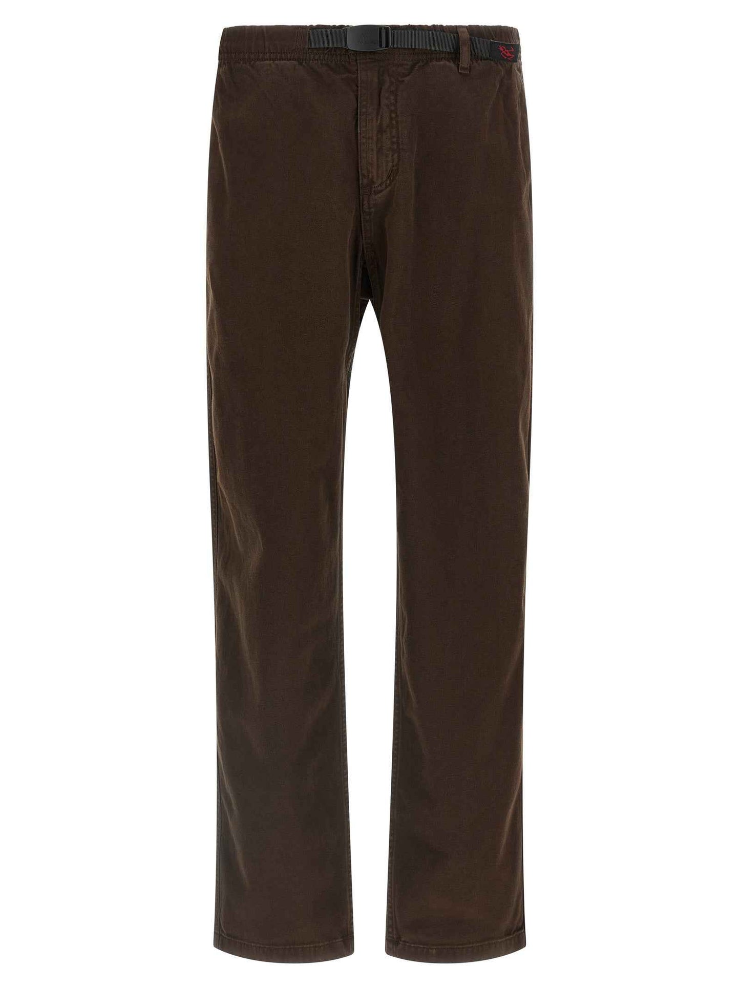 Brown Cotton Casual Pants