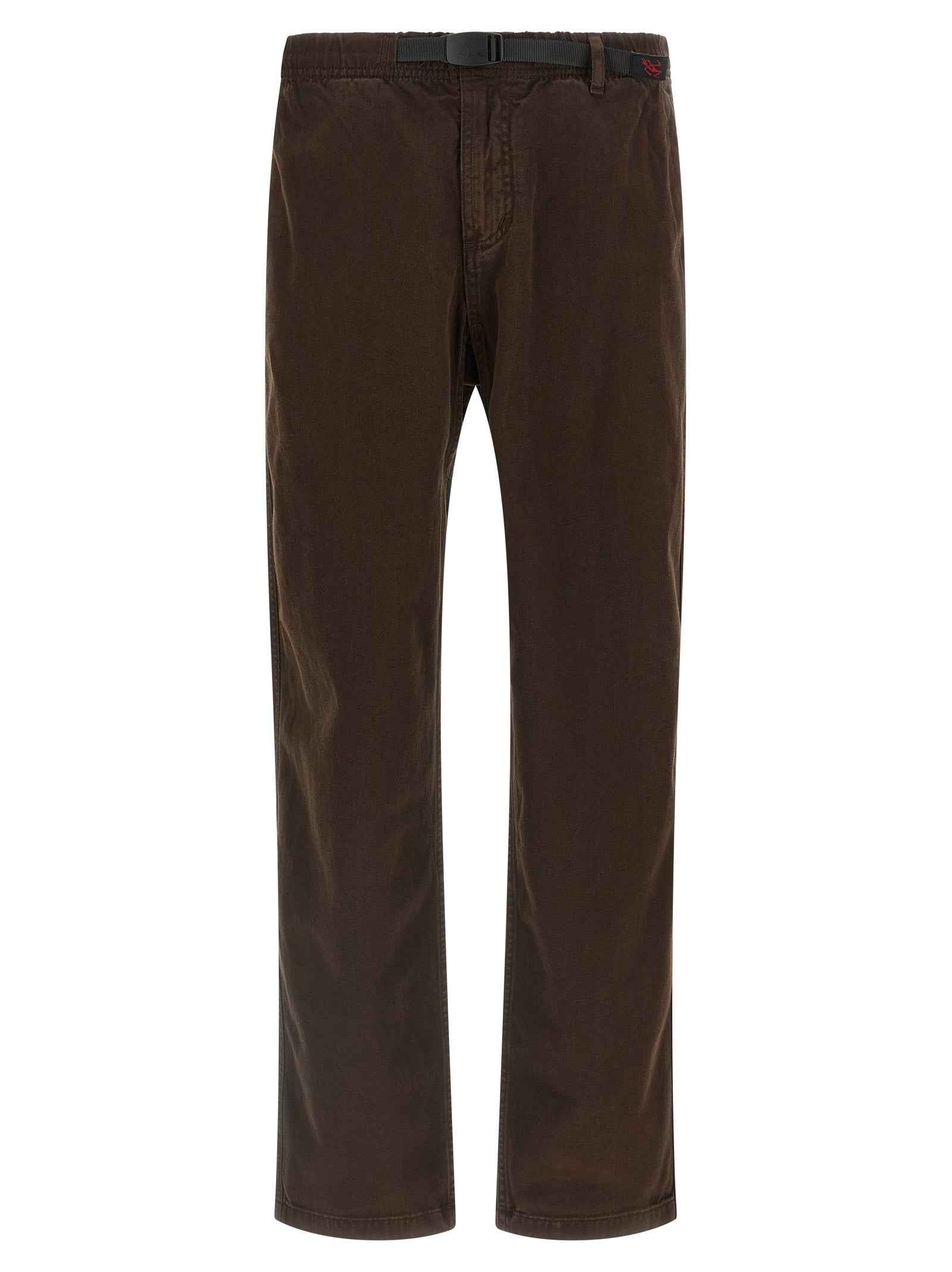 Brown Cotton Casual Pants