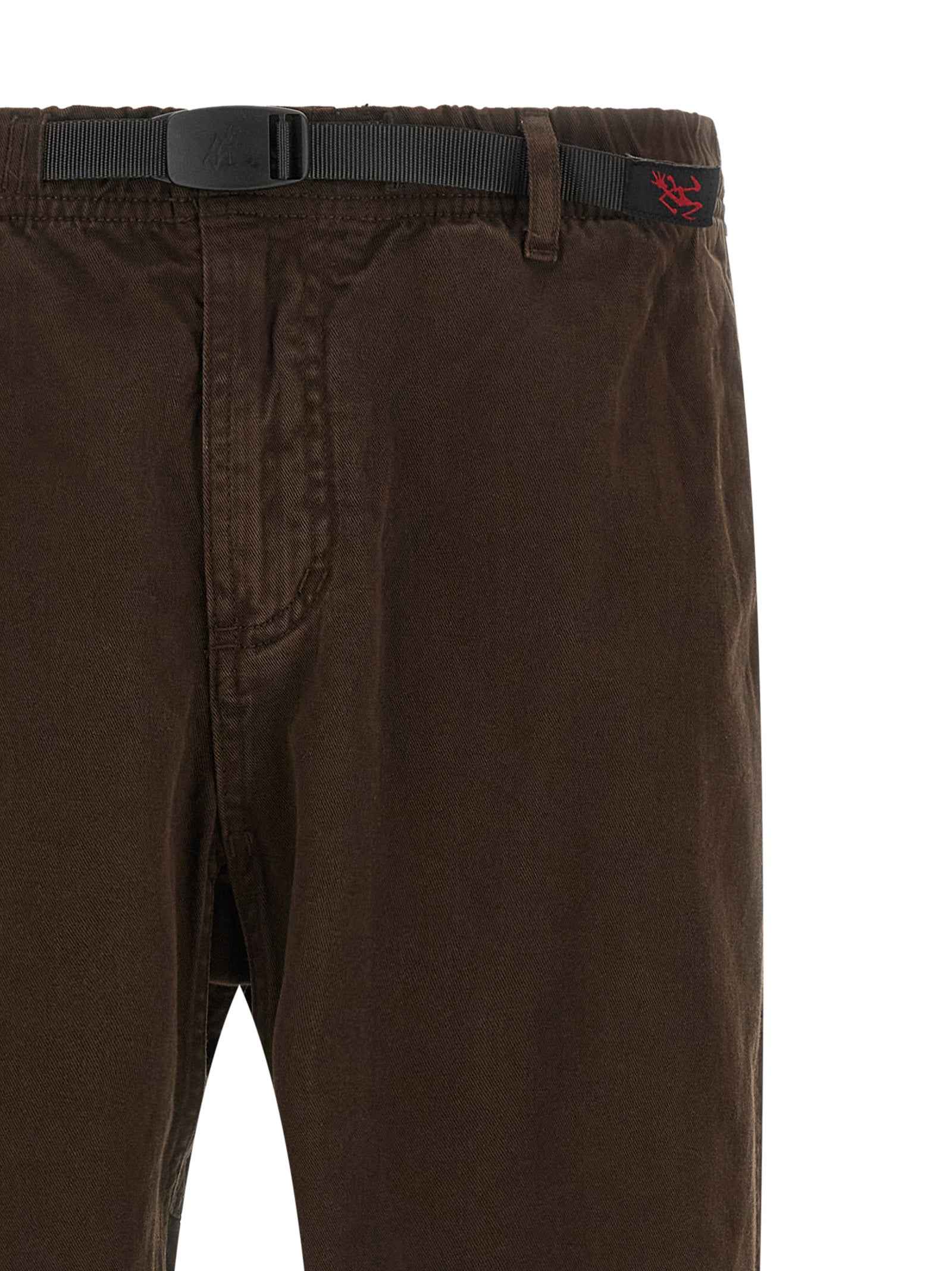 Brown Cotton Casual Pants