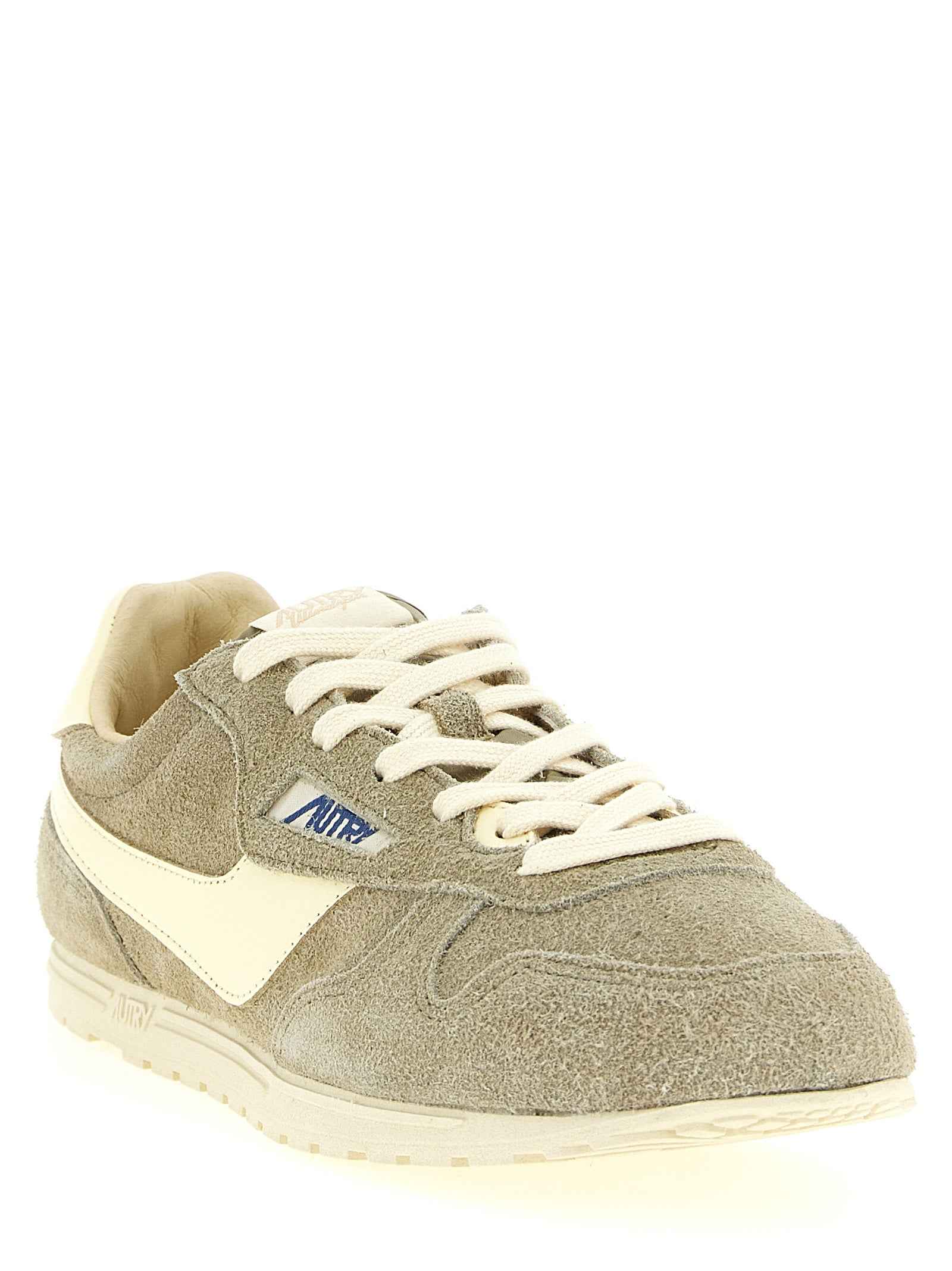 Gray Cowhide Athletic Sneakers