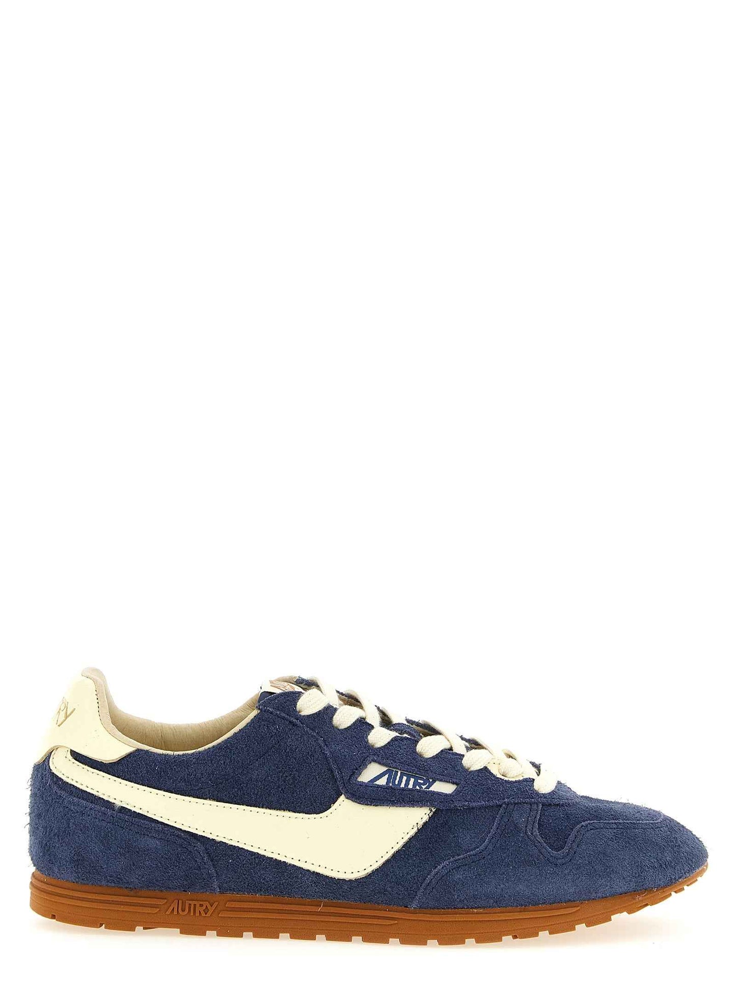 Blue Cowhide Athletic Sneakers