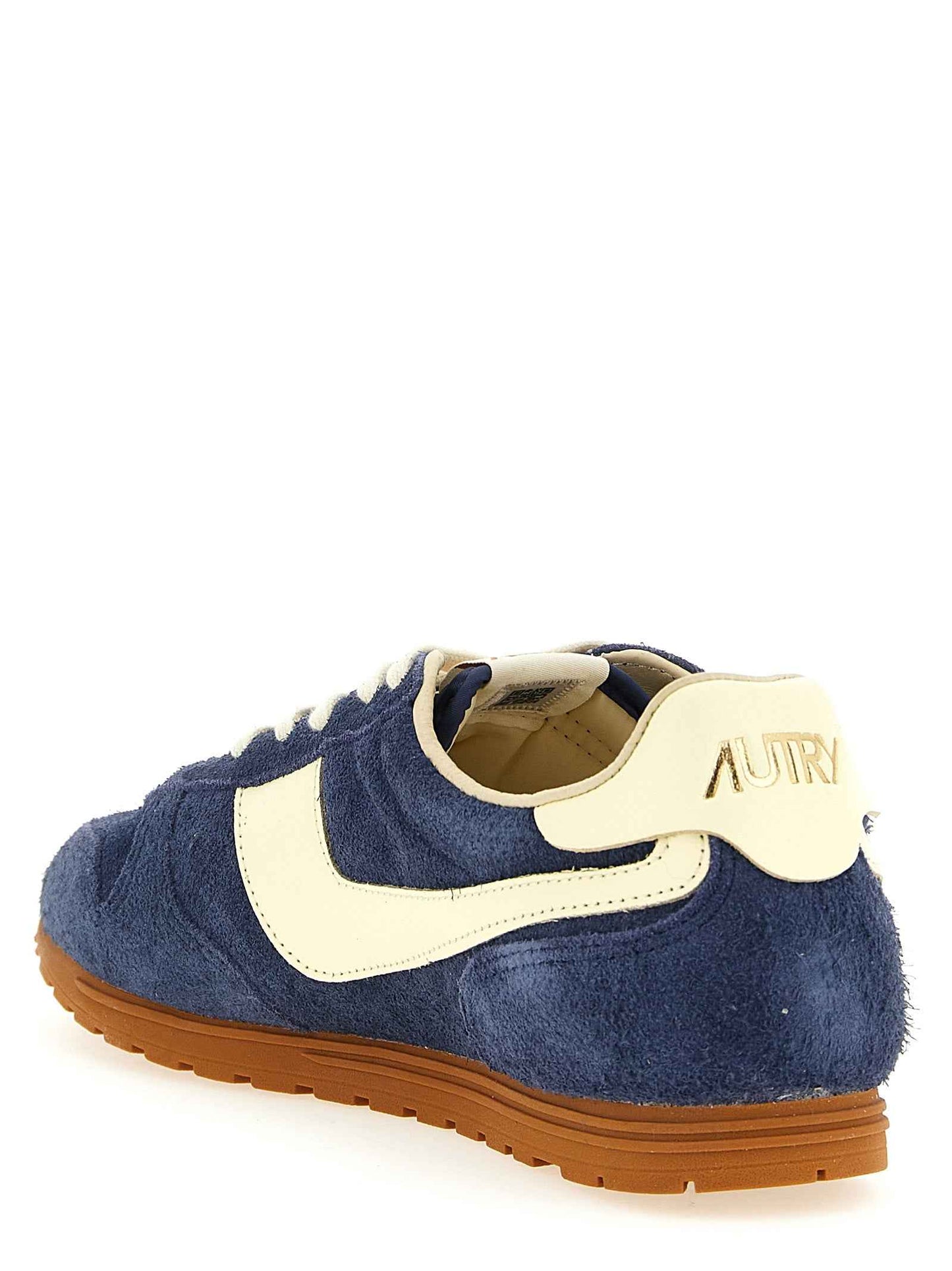Blue Cowhide Athletic Sneakers