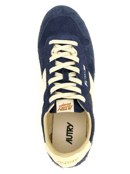 Blue Cowhide Athletic Sneakers