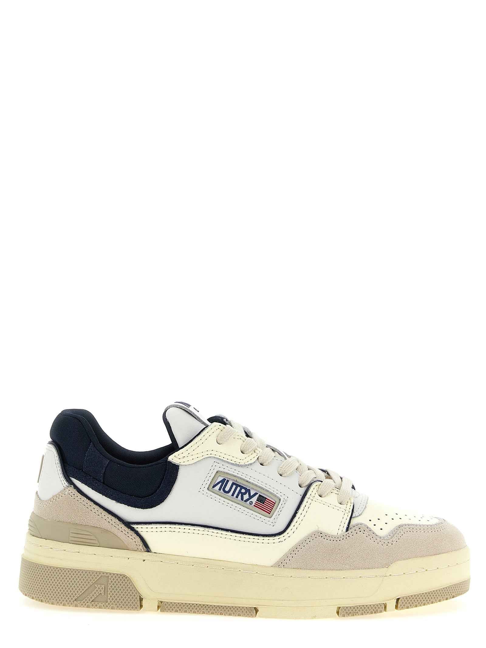 Blue Cowhide Low Top Sneakers