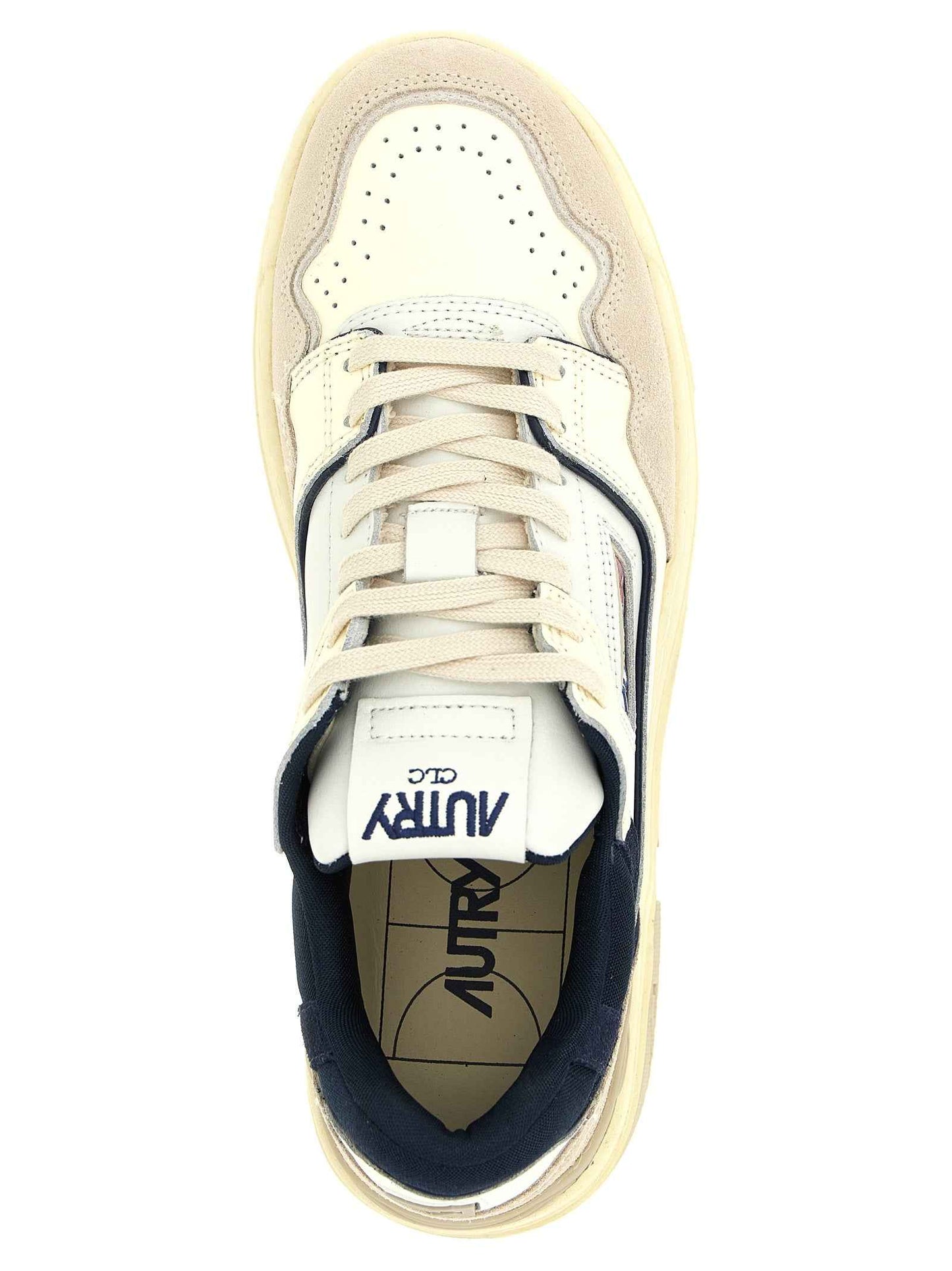 Blue Cowhide Low Top Sneakers