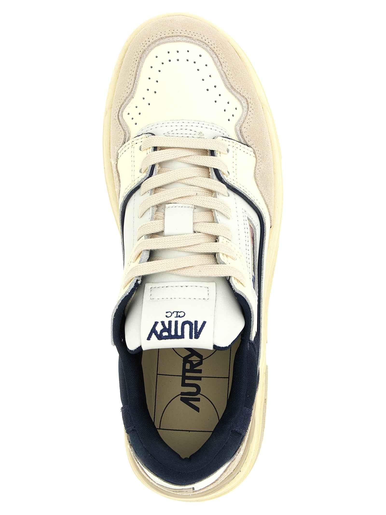 Blue Cowhide Low Top Sneakers