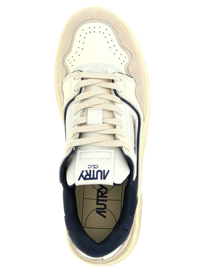 Blue Cowhide Low Top Sneakers