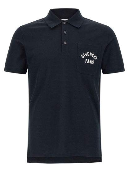 Blue Cotton Polo Shirt
