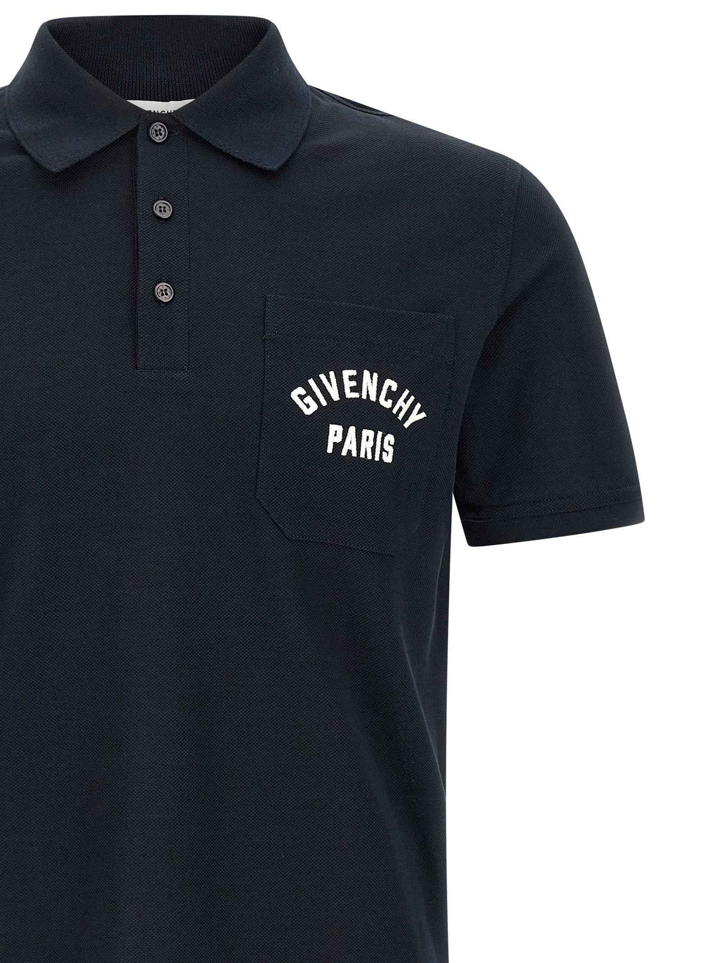 Blue Cotton Polo Shirt