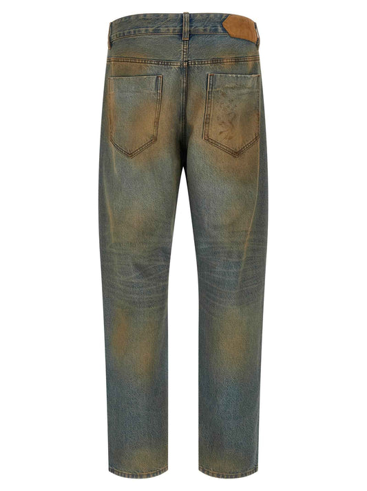 Multicolor Cotton Straight-Leg Jeans