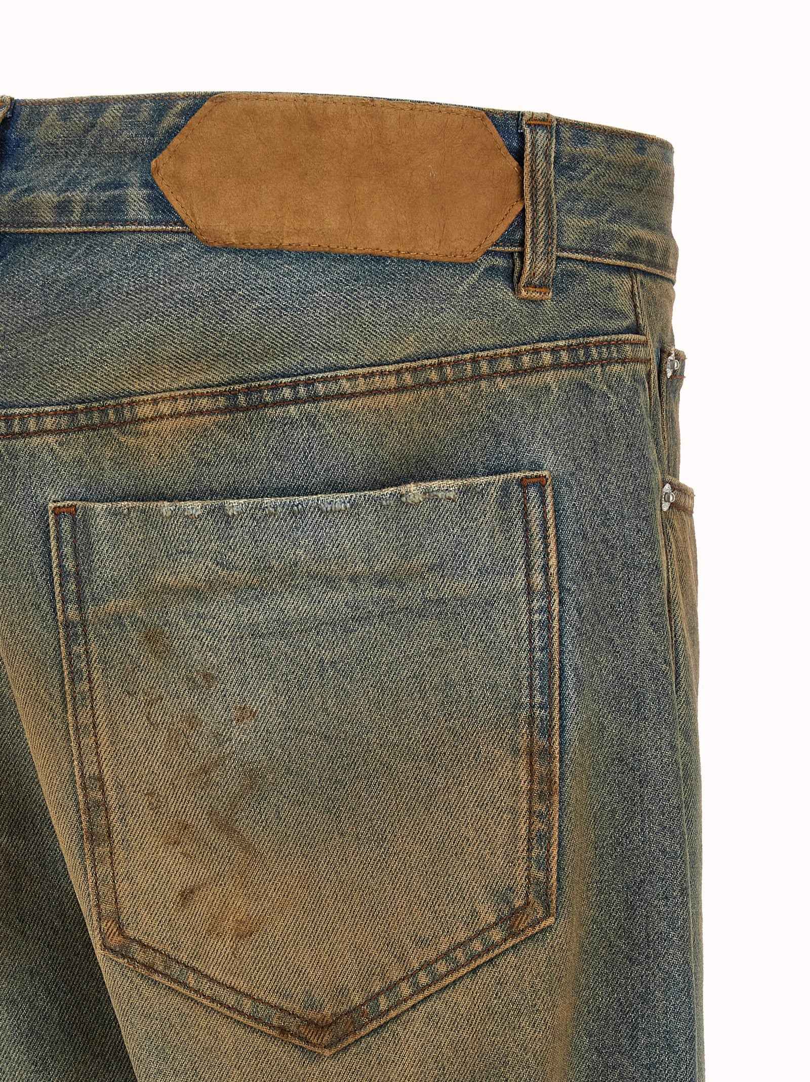 Multicolor Cotton Straight-Leg Jeans