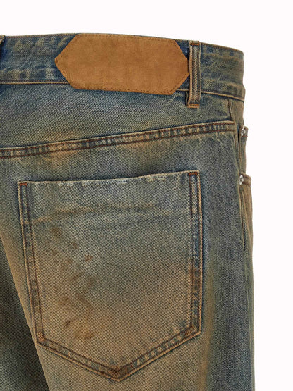 Multicolor Cotton Straight-Leg Jeans