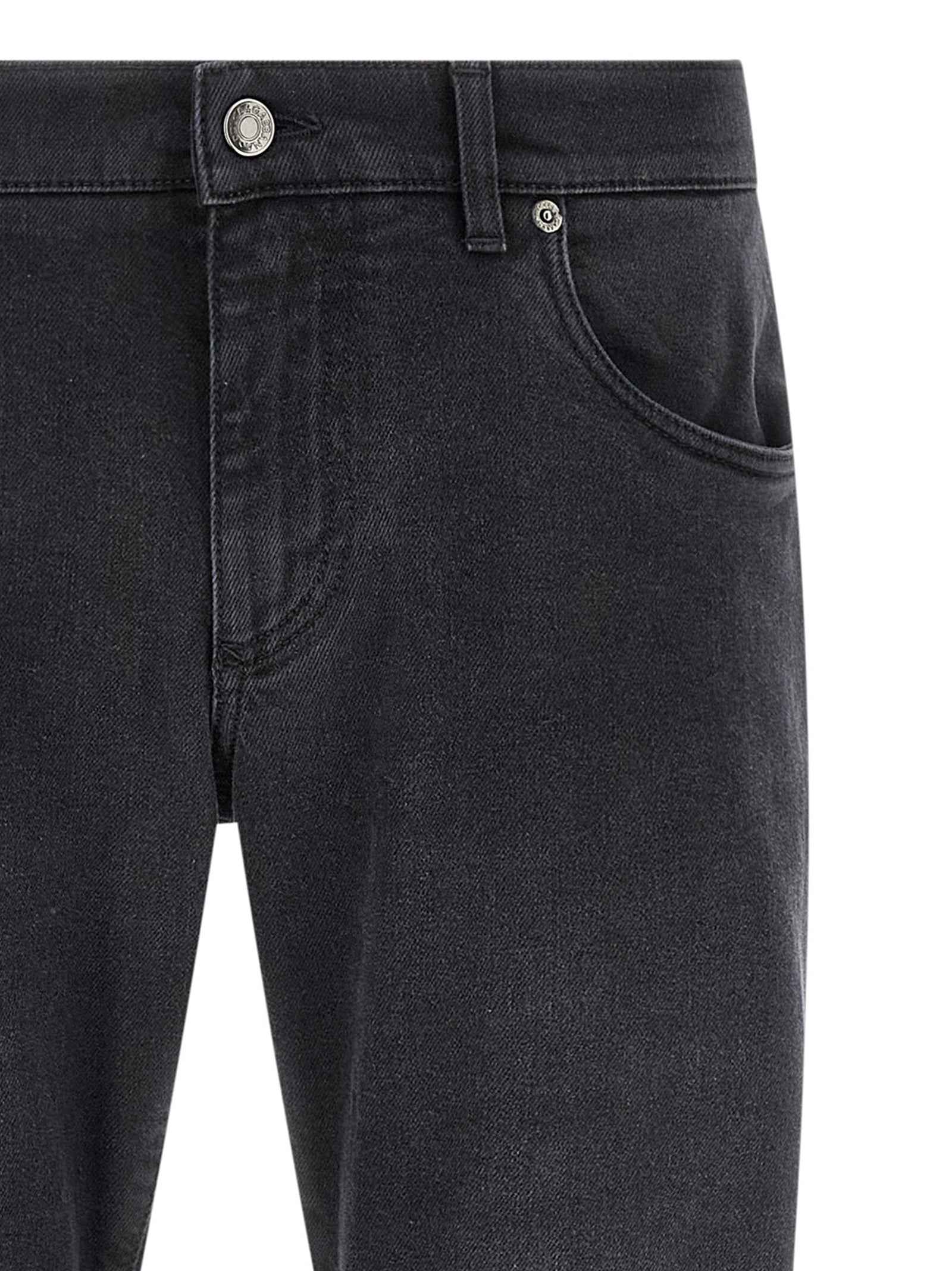 Black Cotton Straight-Leg Jeans