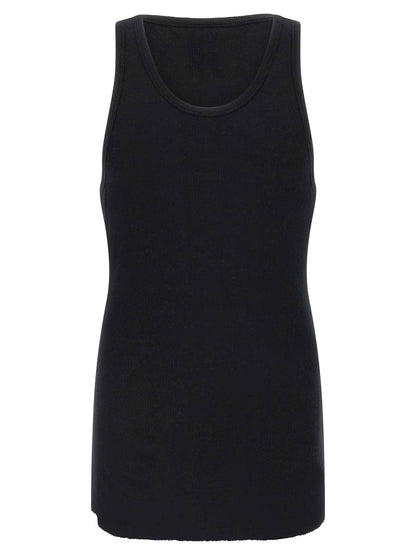 Black Cotton Sleeveles T-Shirt