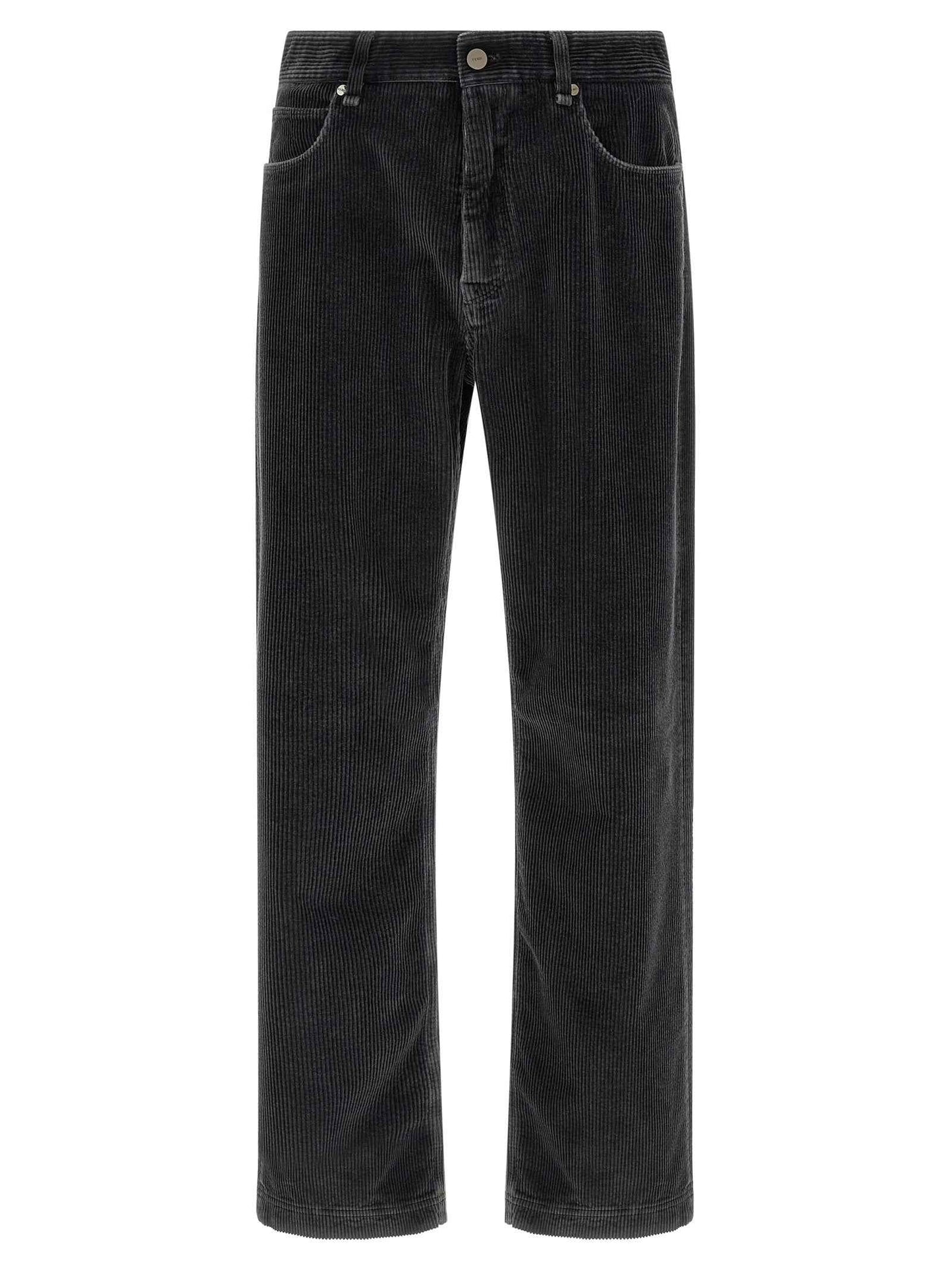 Gray Cotton Casual Pants