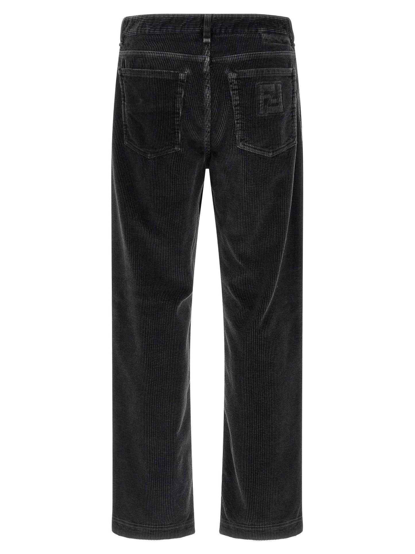 Gray Cotton Casual Pants