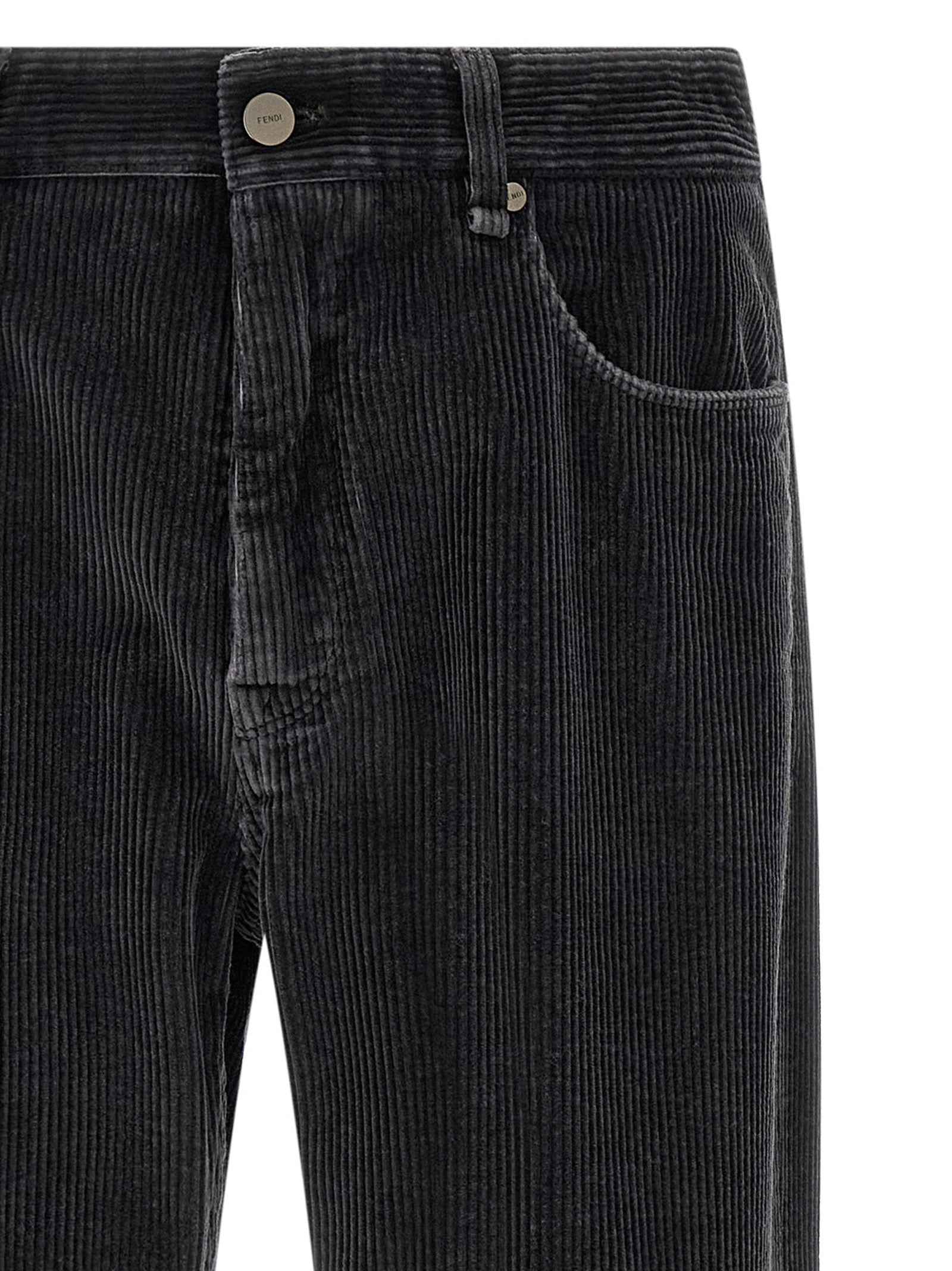 Gray Cotton Casual Pants