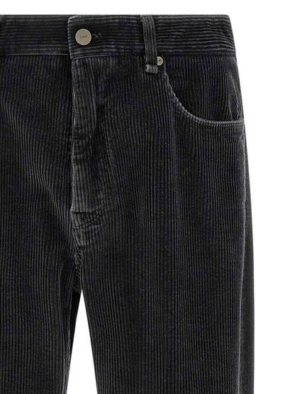 Gray Cotton Casual Pants