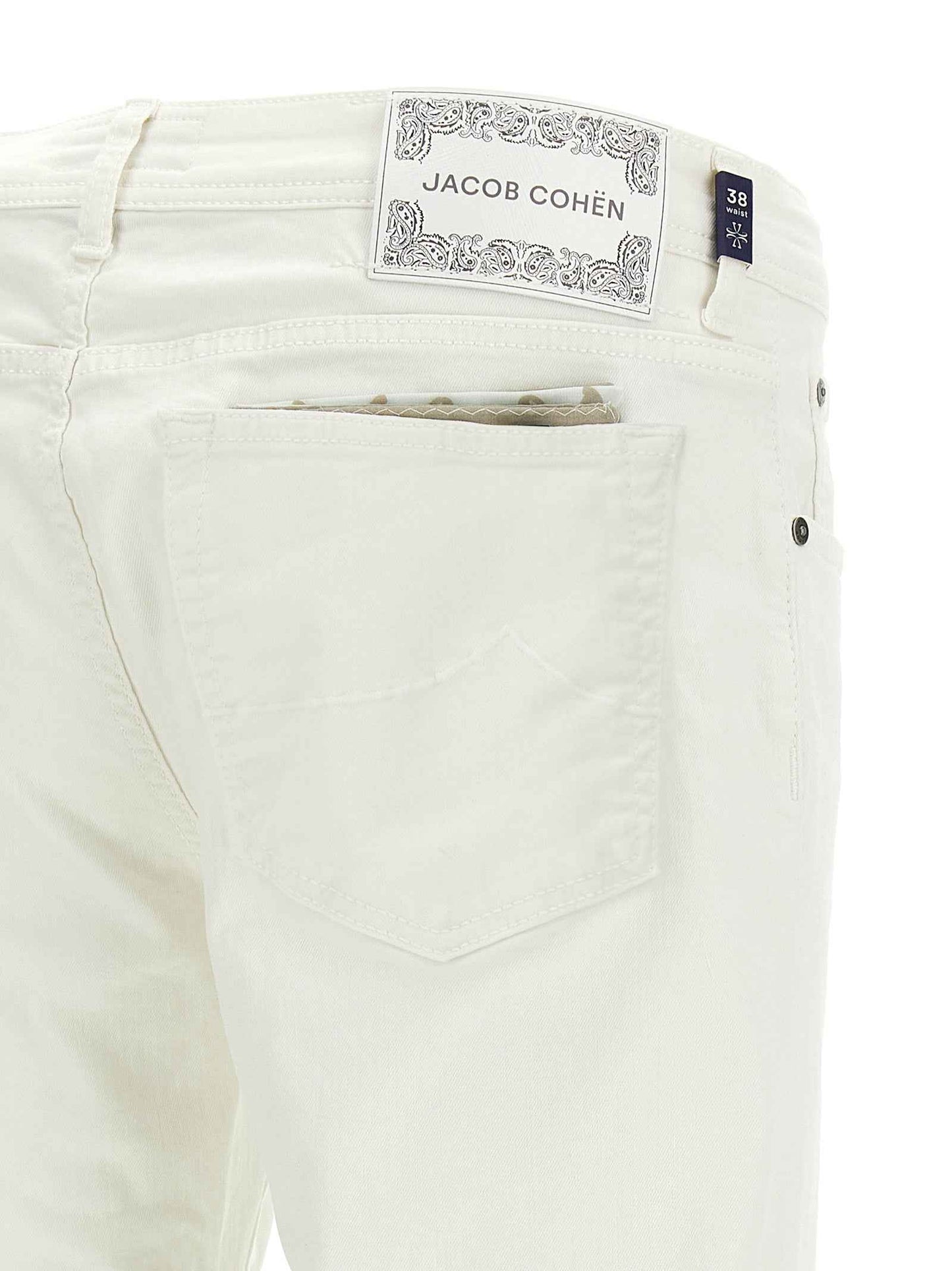 White Cotton Straight-Leg Jeans