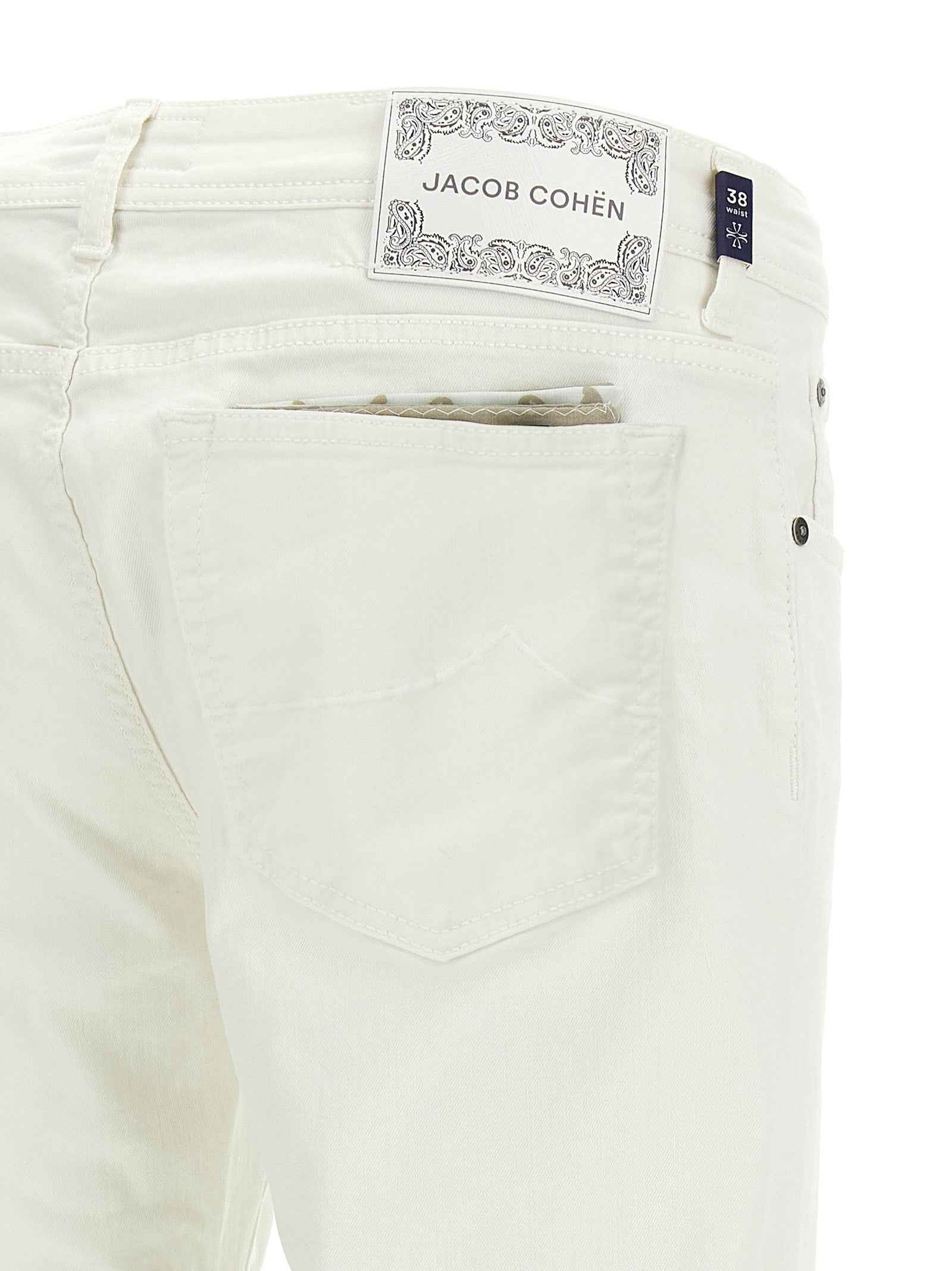 White Cotton Straight-Leg Jeans