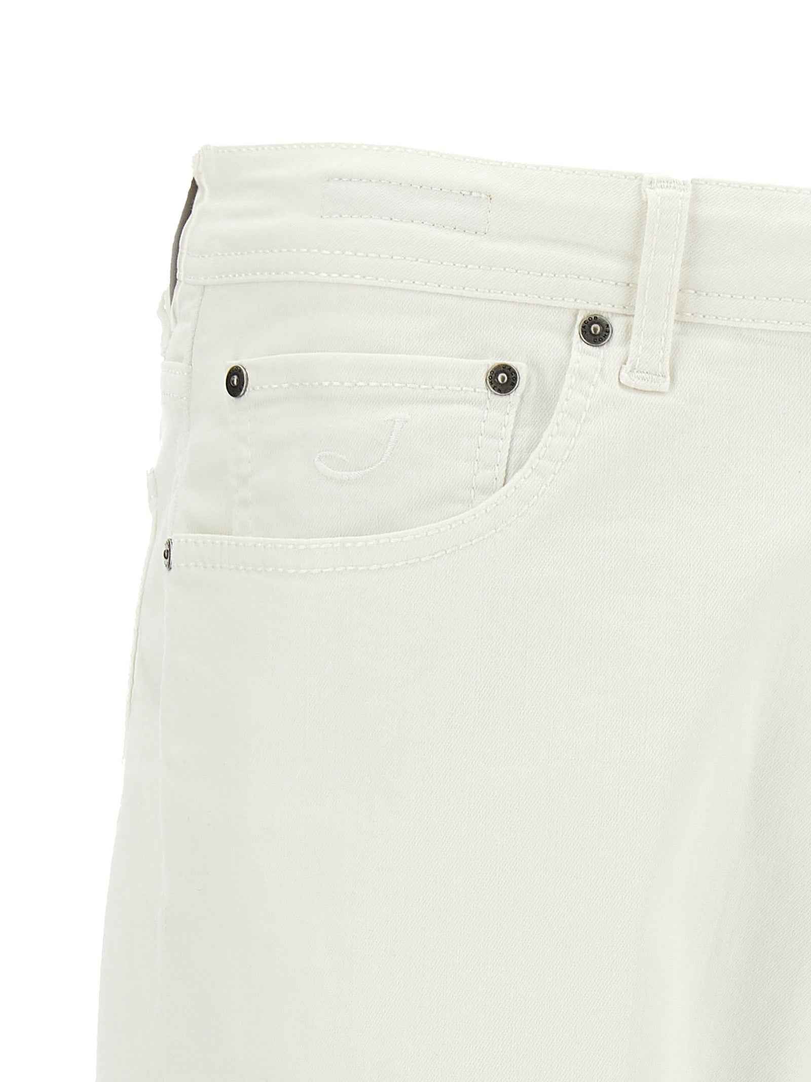 White Cotton Straight-Leg Jeans