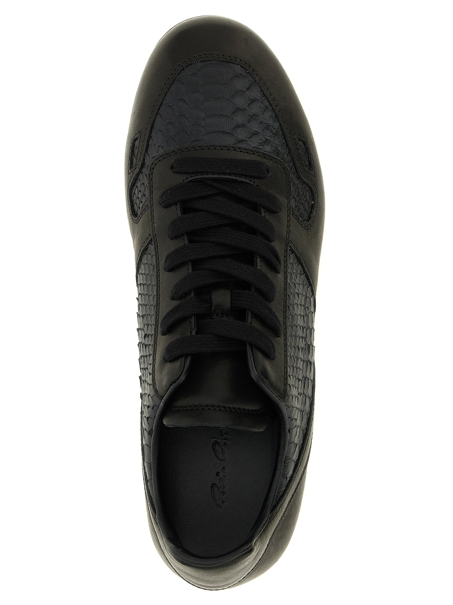 Black Lamb Leather Low Top Sneakers