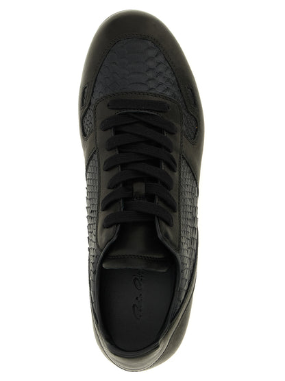 Black Lamb Leather Low Top Sneakers